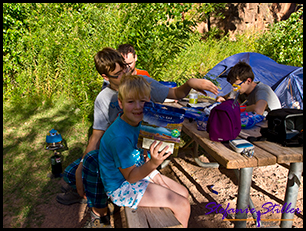 Frühstück auf dem Campground