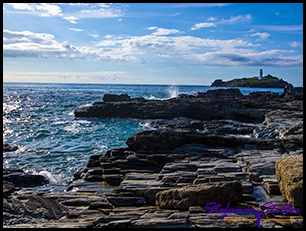 Blick zum Godrevy Leuchtturm