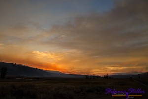 Sunset und Waldbrand