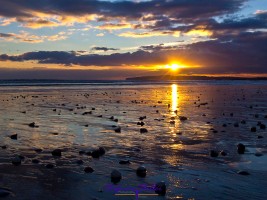 Sonnenuntergang in Camber Sands