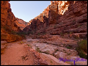 Noch liegt der Canyon im Schatten